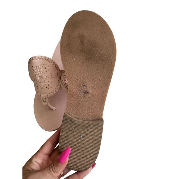 JACK ROGERS Light Pink Signature Leather Trim Sandals Size 9.5 - Picture 10 of 11